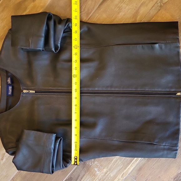Hillard & Hanson 100% Lambskin Full Zip Fully Lined Leather Jacket w/ Pockets, M - Picture 4 of 14